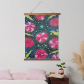 Roze en blauwe kosmische Pop Hangend Wandkleed (Slaapkamer)