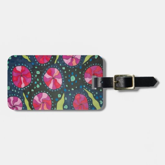 Roze en blauwe kosmische Poppen Bagagelabel (Voorkant horizontaal)