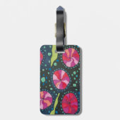 Roze en blauwe kosmische Poppen Bagagelabel (Achterkant verticaal)