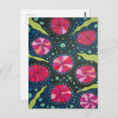 Roze en blauwe kosmische Poppen Briefkaart (Voorkant / Achterkant)