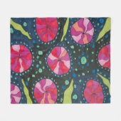 Roze en blauwe kosmische Poppen Fleece Deken (Voorkant (Horizontaal))