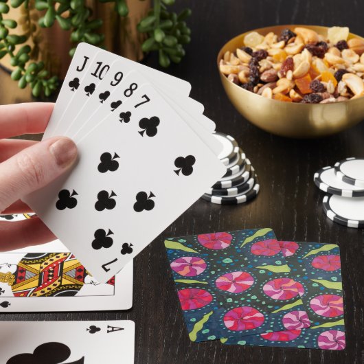 Roze en blauwe kosmische Poppen Pokerkaarten (Insitu)
