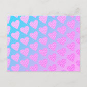 Roze en Blauwe Krabbel Harten Valentijnsdag Briefkaart (Voorkant)