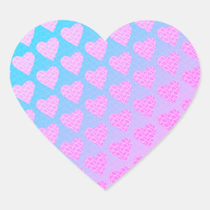 Roze en Blauwe Krabbel Harten Valentijnsdag  Hart Sticker