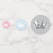 Roze en Blauwe Kroon Genderonthullende Partij Confetti (Voorkanten)