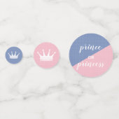 Roze en Blauwe Kroon Genderonthullende Partij Confetti (Achterkanten)