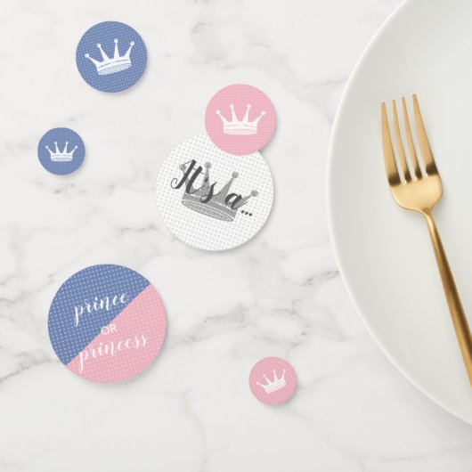 Roze en Blauwe Kroon Genderonthullende Partij Confetti (Groep)