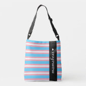 Roze en blauwe kruisingen crossbody tas (Achterkant)