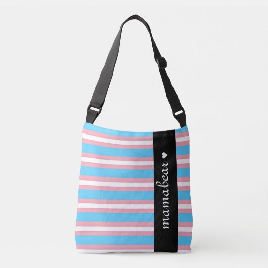 Roze en blauwe kruisingen crossbody tas (Voorkant)