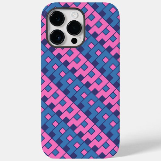 Roze en Blauwe Kubist Case-Mate iPhone Case (Achterkant)