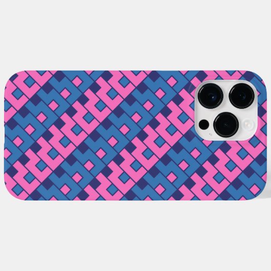 Roze en Blauwe Kubist Case-Mate iPhone Case (Achterkant (horizontaal))