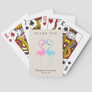 Roze en blauwe lamingos pokerkaarten