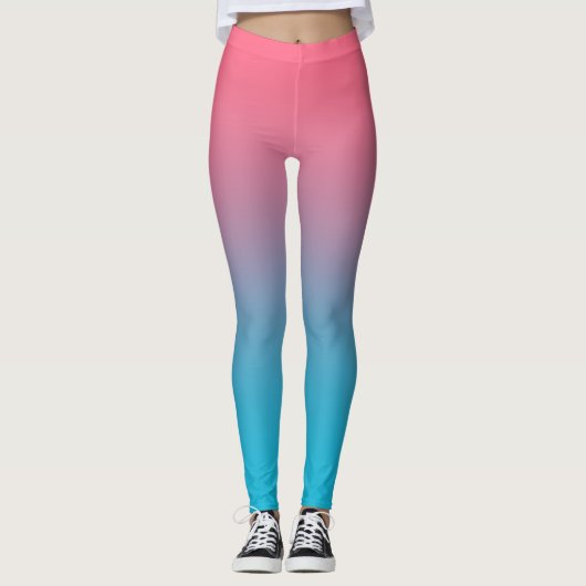 Roze en blauwe leggings (Voorkant)