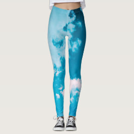 ROZE EN BLAUWE LEGGINGS IN GEDRUKTE VORM