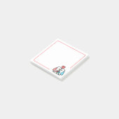 Roze en blauwe liefdesvogels post-it® notes (Schuin)
