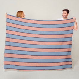 Roze en blauwe lijn strepen patroon fleece deken