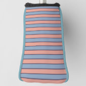 Roze en blauwe lijn strepen patroon golfheadcover (Draai 90)
