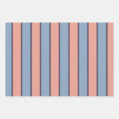 Roze en blauwe lijn strepen patroon inpakpapier vel (Voorkant)