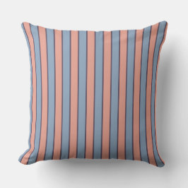 Roze en blauwe lijn strepen patroon kussen