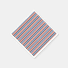 Roze en blauwe lijn strepen patroon servet