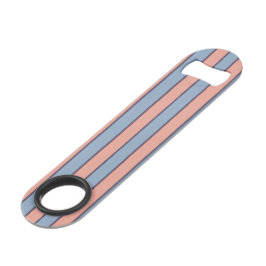 Roze en blauwe lijn strepen patroon speed flessenopener