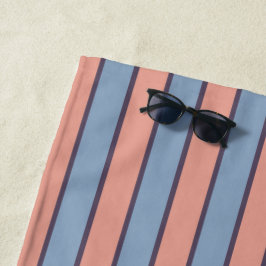 Roze en blauwe lijn strepen patroon strandlaken