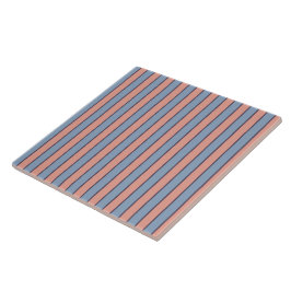 Roze en blauwe lijn strepen patroon tegeltje