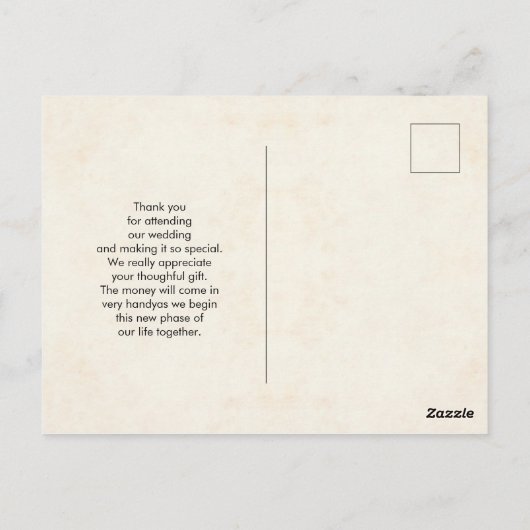 Roze en blauwe Lijst Fancy Weddenschap Dank je Briefkaart (Achterkant)