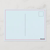 Roze en blauwe lijst groene geruite strik dank je  briefkaart (Achterkant)