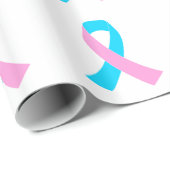 Roze en blauwe lint bewustzijn cadeaupapier (Rol Hoek)