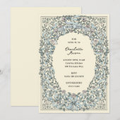 Roze en Blauwe linten en Rozen Vrijgezellenfeest Kaart (Voorkant / Achterkant)