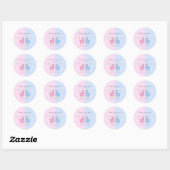 Roze en Blauwe Llama Gender Reveal Baby shower Ronde Sticker (Vel)