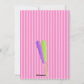 Roze en Blauwe Lollipopmeisjes Uitnodiging (Achterkant)