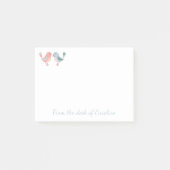 Roze en blauwe lovebirds liefde, bruiloft post-it® notes (Voorkant)