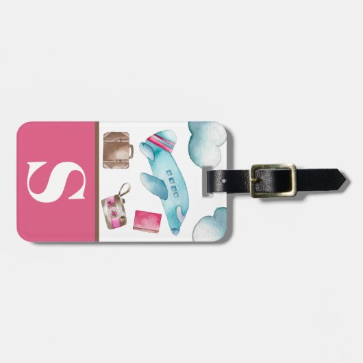 Roze en blauwe lucht Reis Gewaardeerd Kind Colour  Bagagelabel (Voorkant horizontaal)