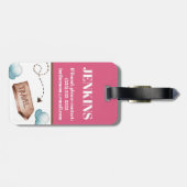 Roze en blauwe lucht Reis Gewaardeerd Kind Colour  Bagagelabel (Achterkant horizontaal)