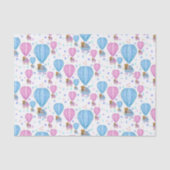 Roze en blauwe luchtballonkokende dieren tissuepapier (Voorkant)