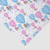 Roze en blauwe luchtballonkokende dieren tissuepapier (Detail)