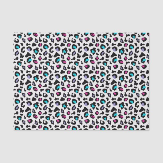 Roze en blauwe luipaard — Dierafdrukken Tissuepapier (Voorkant)