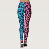 Roze en blauwe luipaard   leggings (Achterkant)