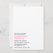 Roze en blauwe luipaard Mode Girl Graduation Party Kaart (Achterkant)