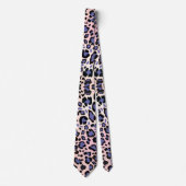 Roze en blauwe luipaardpatroon stropdas (Voorkant)