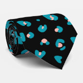 Roze en blauwe luipaardpatroon stropdas (Opgerold)