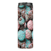 Roze en blauwe macaron met sprenkels thermosbeker (Achterkant)