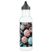 Roze en blauwe macaron met sprenkels waterfles  (Rechts)