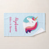Roze en blauwe, magische unicorn - op maat gemaakt handdoek (Handdoek)