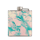 roze en blauwe marmer heupfles (Achterkant)