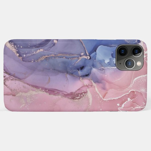 Roze en blauwe marmer Hoesje-Mate iPhone Case (Achterkant (horizontaal))