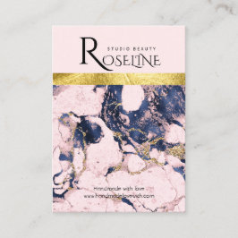 Roze en Blauwe marmer-sieraardenvertoning Visitekaartje