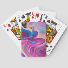 Roze en blauwe marmeren kunst spelen Poker Cards Pokerkaarten